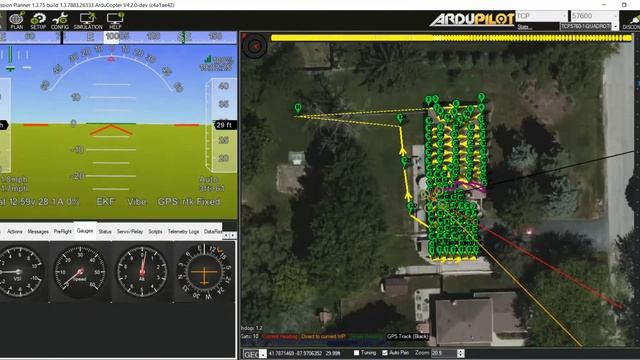 Roof grid survey using Mission Planner