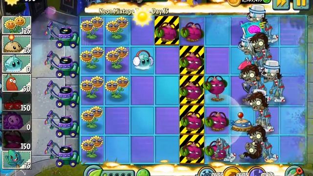 Plants Vs Zombies 2-Neon Mixtape Tour Side-A Day-15 Non Premium Plants Walkthrough смотреть онлайн