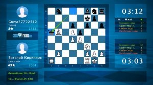 Chess Game Analysis: Виталий Кириллов - Guest37722512 : 1-0 (By ChessFriends.com)