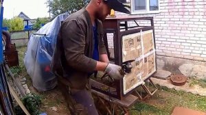 Самодельный трактор.Процесс сборки.Правая сторона кабины. #140