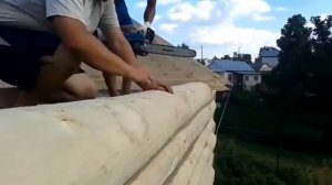 Монтаж крыши
на бане из сруба