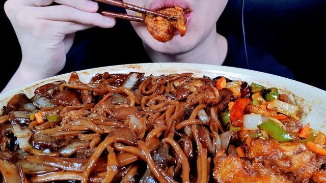 ASMR 쟁반짜장 깐풍기 먹방 BLACK BEAN NOODLES CHINESE FOOD MUKBANG EATING SOUNDS