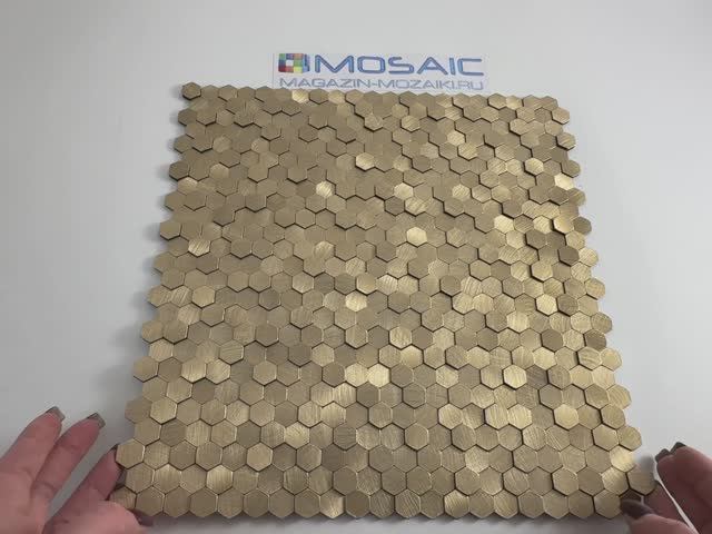 Мозаика ALUMINIUM 3D HEXAGON GOLD (BIG)