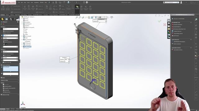 Linear Patterns | SOLIDWORKS BEGINNER | Chapter 02: Lesson 08 | CSWA COURSE