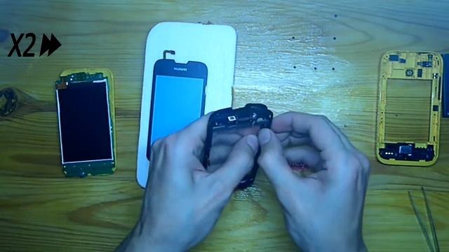 Распаковка и замена сенсорного экрана Huawei Y210 смотреть онлайн