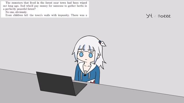 Gura can read [Gawr Gura  Hololive Animation]