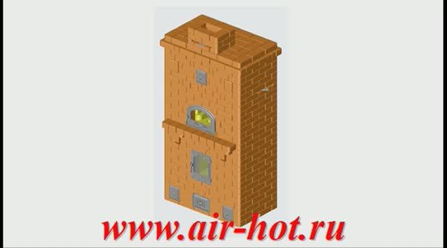 Отопительная печь 5х3 кирпича с хлебной камерой