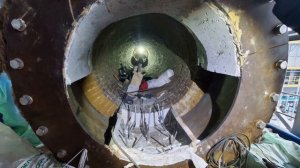 Работы по футеровке вращающейся печи