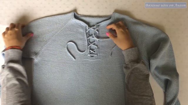 Кофта спицами со шнуровкой  Готовые работы. Хлопок gazzal baby cotton