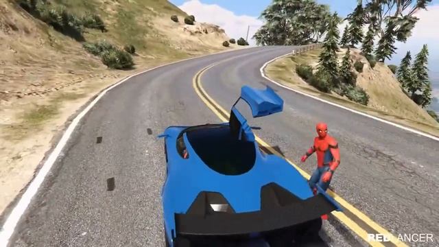 SPIDERMAN VS BEACH Girl GTA 5 Water Ragdolls смотреть онлайн