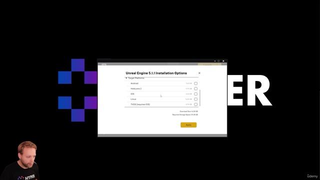 7 - Creating the Project Install The Engine and select Options