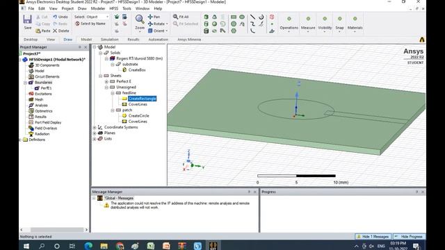 Design Of Microstrip Circular Patch Antenna Using Ansys HFSS