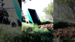 Трактор Юмз. Самодельный прицеп первое испытание