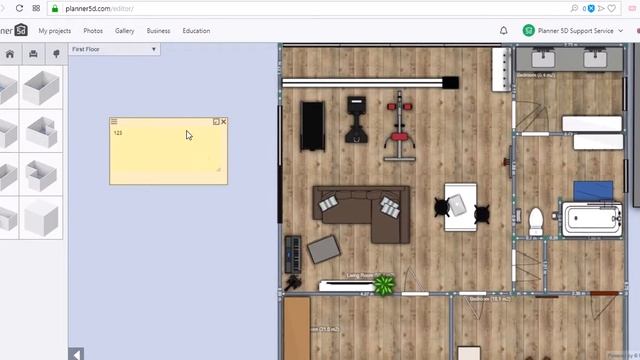 Planner 5D WebBrowser App Annotations In 2D