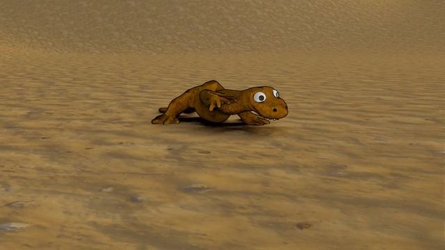 Ящерица с бежит