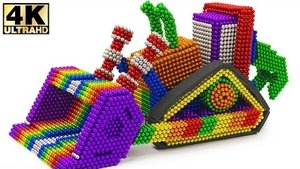 Мультики для детей - Как сделать большой бульдозер  из шариков😁