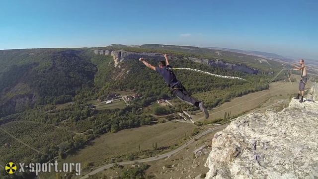 Роупджампинг со 150 метровой скалы. Качи-Кальон, Крым. смотреть онлайн