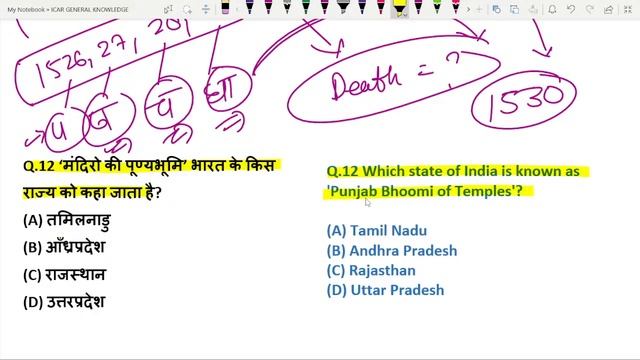 ICAR Technician (T1) General Knowledge | ICAR Gk/ICAR Previous Year Question Paper