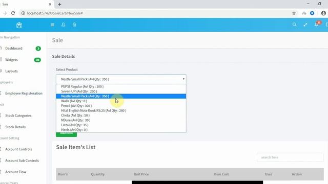 Business ERP Part 47 Sale Cart View in ASP NET MVC