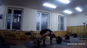 Тяжелая атлетика - рывок с положения выше колен 100 кг. Неудача)))
