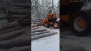 Лкт чех  подбивает лес в штабель 😀 трактор огонь.😀