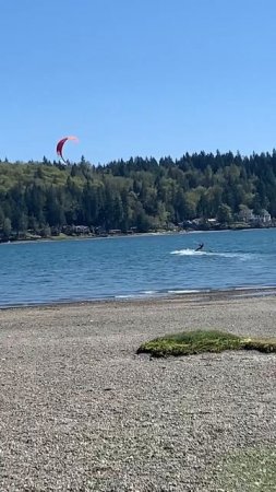 Windsurfing on a beautiful Spring Day in the Pacfic Northwest. # short
