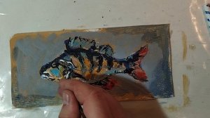 "Окунь речной 1" холст, акрил. #art#живопись#acrylpainting#творчество