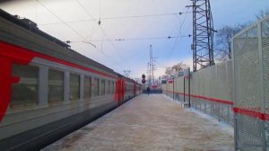 Электропоезд ЭР2Т-7200 отправление станция Нара(Наро-Фоминск)27.12.2014