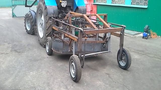 Испытание обрезчика ботвы с пассивным подкапывателем ОБПП-1614 часть 1