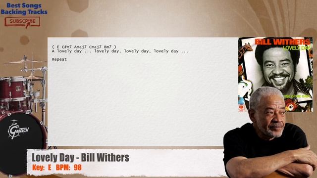🥁 Lovely Day - Bill Withers Drums Backing Track with chords and lyrics смотреть онлайн