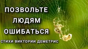 "Позвольте людям ошибаться..." #Стихи Виктории Деметрис #ДуховныеИстины #АвторскиеСтихи