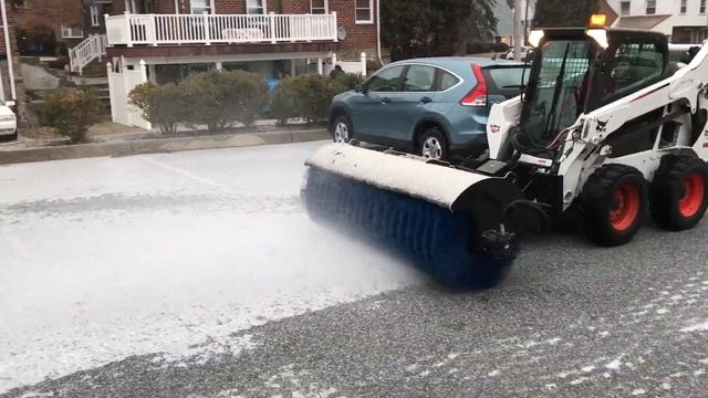 Bobcat S570 With Skid Pro 84" Power Angle Snow Broom #3 смотреть онлайн