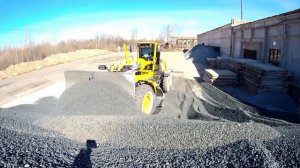 Грейдер, заготовка щебня для асфальтбетонной смеси