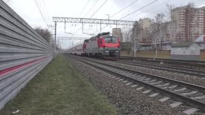 Электровоз ЭП20-007 (ТЧЭ-6) со скоростным поездом "Двухэтажный состав" №737Ж Воронеж - Москва.