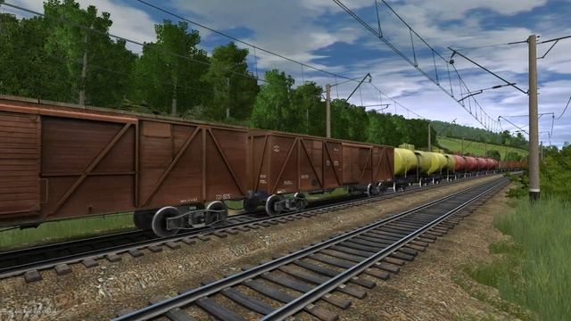 Trainz 🚅 Электровозы ВЛ22М едут с грузовым поездом