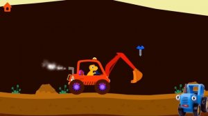 СИНИЙ ТРАКТОР - ЭКСКАВАТОР - ВИДЕО ПРО МАШИНКИ ДЛЯ ДЕТЕЙ