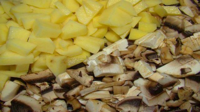 Быстрый картофель с грибами