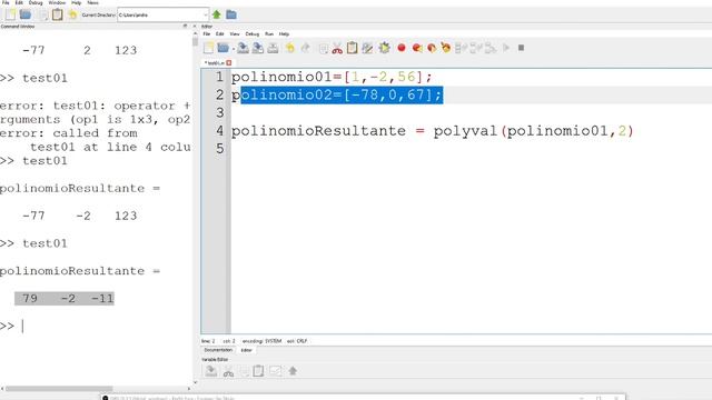 50 Evaluación de Valores en Polinomios  | GNU Octave / MATLAB смотреть онлайн