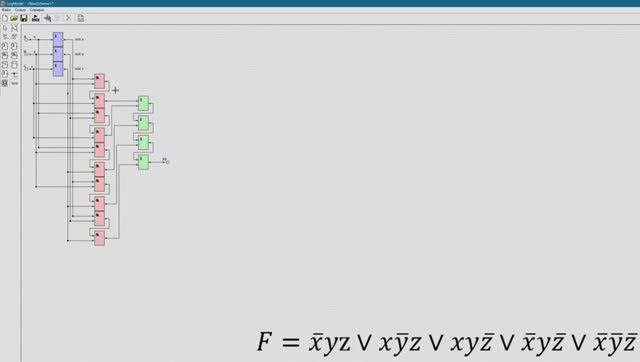 LogModel: построение логической схемы для совершенной дизъюнктивной нормальной формы (СДНФ)