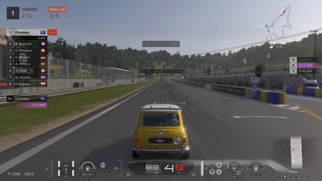 Gran Turismo 7 modded 1965 mini with nitrous - beats M3 with 20 second wait at start