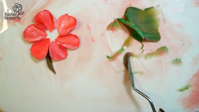 Ep1 Palette knife "Easy Flower", Buttercream  painting for beginner | Butter & Blossoms