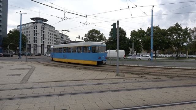 CVAG Tatra-T3D 523+524 | tramhalte Stefan-Heym-Platz te Chemnitz | tramlijn 5 смотреть онлайн