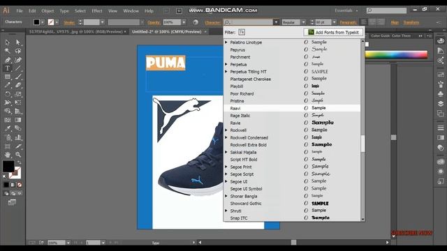 How To Create Puma Shoes Poster In Illustrator Graphics Arts , Photoshop  & Illustrator Tricks
