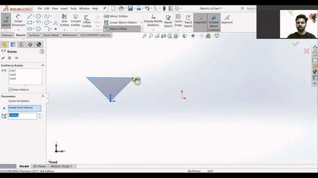#15 | Introduction to ROTATE Tool | Sketching in SolidWorks | SolidWorks Tutorial Series |