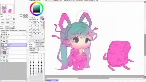 Hatsune Miku + BMO Speedpaint Sai (BMIKU)