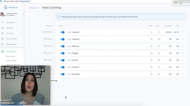 Host Coaching with ManyChat Messenger Bot