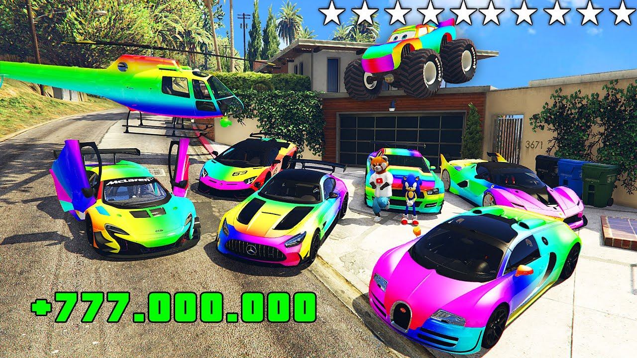 Я УГНАЛ ЛЮКСОВЫЕ РАДУЖНЫЕ ТАЧКИ С СОНИКОМ ИЗ РЕАЛЬНОЙ ЖИЗНИ В ГТА 5 смотреть онлайн