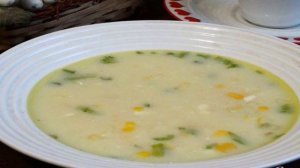 Сырный суп с консервированной кукурузой