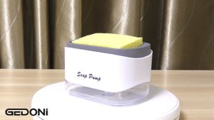 Диспенсер для миючого засобу з підставкою для губки Soap Pump & Sponge Caddy