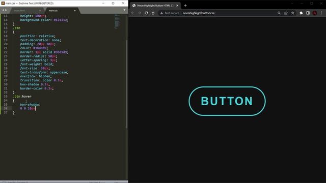 Neon Highlight Button HTML CSS